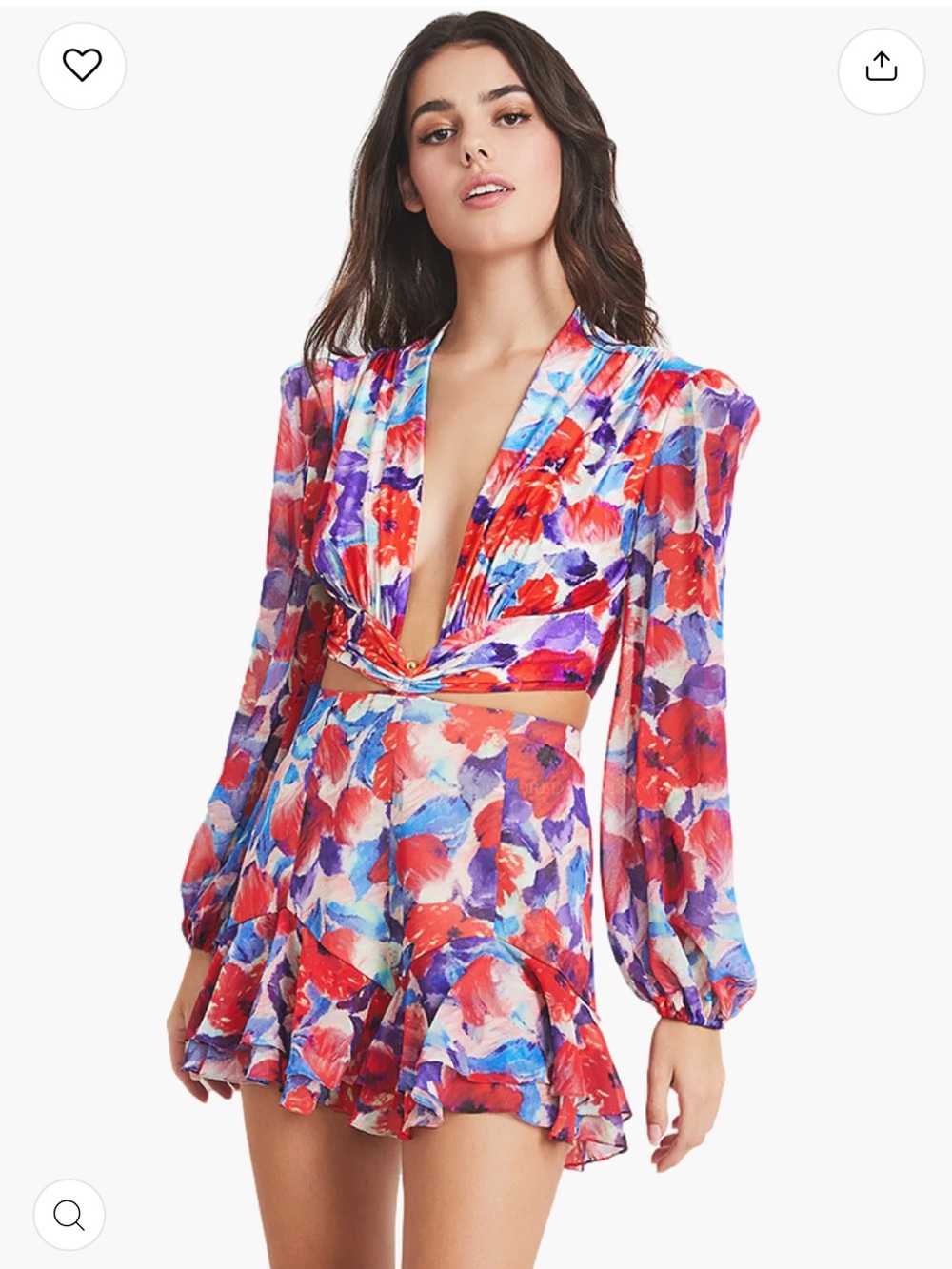 PATBO Violet Ruffle Floral Shorts 8
